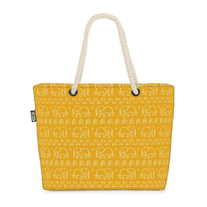 Bild von VOID Strandtasche – Afrika Tribal Muster Elefanten Gelb