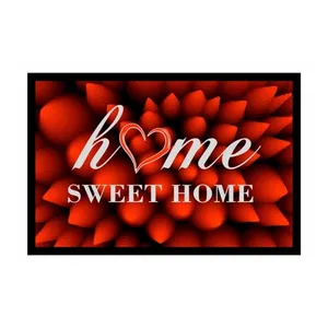 Bild von Ladreas Fußmatte Schmutzfangmatte „Home sweet Home“ – rot, rutschfest 60x40
