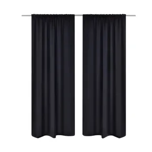 Bild von Vorhang Verdunkelungs-Vorhänge mit Schlaufen 135 x 245 cm Schwarz von furnicato