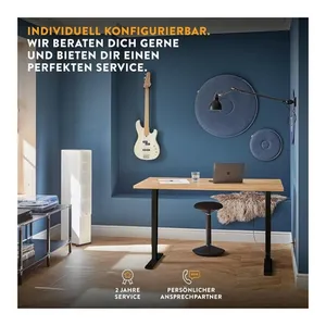 Bild von boho office® Schreibtisch Homedesk – Elektrisch höhenverstellbar in Weiß und Lichtgrau