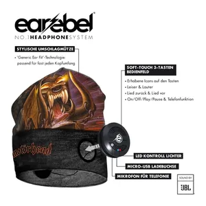 Bild von Earebel x Motörhead Sound by JBL Bluetooth 5.0 On-Ear Kopfhörer mit Mikrofon - Style Dock Beanie