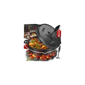 Bild von KESSER Premium Dutch Oven BBQ – Multifunktionaler Gusseisen-Kochtopf