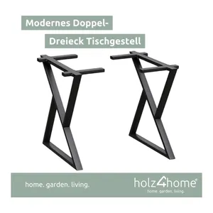 Bild von Holz4home Esstisch Doppel-Dreieck Gestell mit Tischplatte aus massiver Eiche
