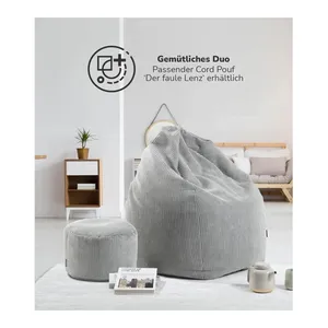 Bild von mokebo® Sitzsack Cord XXL mit Hocker - 'Der Tagträumer'