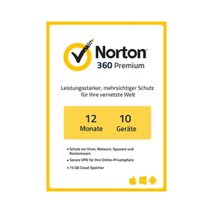 Bild von NortonLifeLock Norton 360 Premium - 10 Geräte / 1 Jahr, ESD (Download),