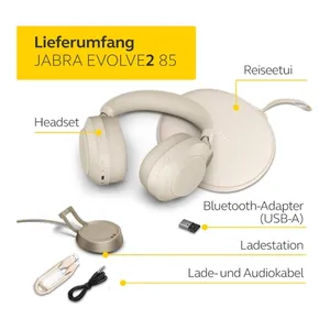 Bild von Jabra Evolve2 85 Link380c UC Stereo Beige – Das perfekte Headset für professionelle Ansprüche