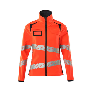 Bild von Soft Shell Jacke für Damen in Hi-vis rot/schwarzblau