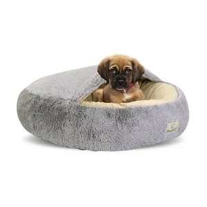 Bild von KingDog Shaggy Fluffy Haustierbett mit Kapuze