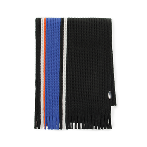 Bild von Eleganter Herrenschal in Schwarz-Blau mit Streifen