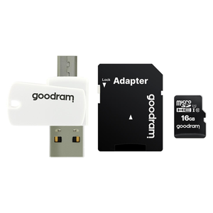 Bild von GOODRAM 16GB Speicherkarte microSDHC Class 10 mit Adapter
