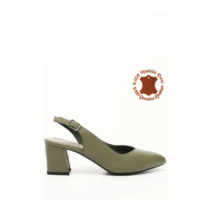 Bild von GÖNDERİ(R) Khaki Antique Gön Echtleder Spitzschuh für Damen