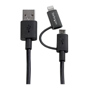 Bild von StarTech.com LTUB1MBK - 2-in-1 Sync- & Ladekabel