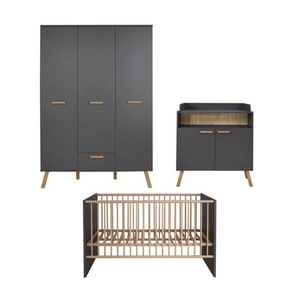 Bild von ebuy24 Jugendzimmer-Set MatsBaby Babyzimmermöbel Set grau