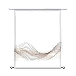 Bild von gardinen-for-life Scheibengardine Stream Horizon coffee - rechteckig, moderne Gardine, Handarbeit, Made in Germany