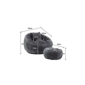 Bild von HT Sitzsack Bean Bag Chair Lounger mit Drehpedalen