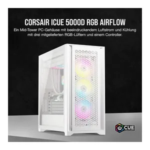 Bild von Corsair 5000D Tempered Glass Midi Tower Weiß