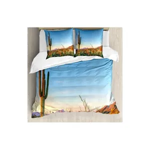 Bild von Abakuhaus Bettwäsche Set Kaktus-Sonnenuntergang-Landschaft