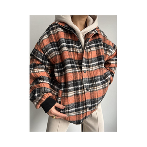Bild von MAİ COLLECTİON Snoopy Orange Holzfäller-Reißverschlussjacke - M