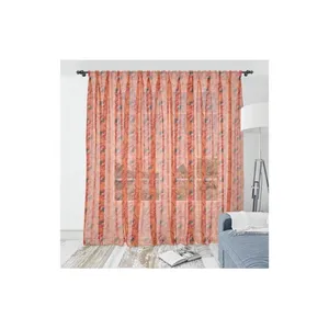 Bild von Abakuhaus Gardine Schiere Drapierung für Hochzeit und Party, Orange Mohnblumen
