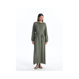 Bild von Elegantes LC Waikiki Kleid Mit Langen Ärmeln Und Bindekragen Aus Leinenmischung für Damen - 40