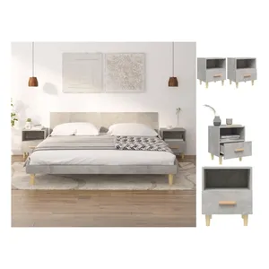 Bild von vidaXL Nachttische 2 Stk. Betongrau 40x35x47 cm