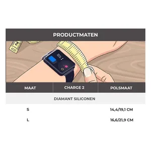 Bild von Strap-it Silikon Armband – Schwarz für Fitbit Charge 2