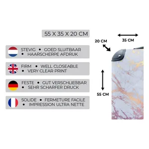 Bild von MuchoWow Handgepäckkoffer Marmor - Blau - Gold - Lila, Modellnummer: 8720802548556