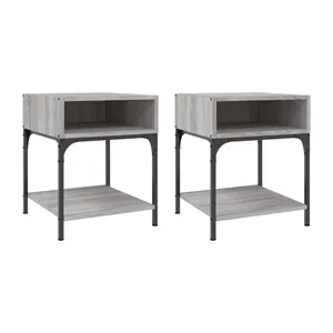 Bild von vidaXL Nachttisch 2 Stk. Grau Sonoma - Elegante Beistelltische für Ihr Zuhause