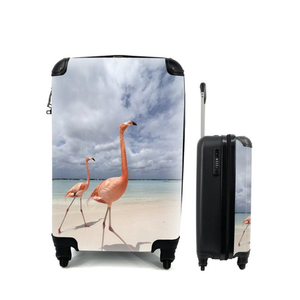Bild von MuchoWow Handgepäckkoffer mit Flamingo-Motiv
