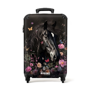 Bild von NoBoringSuitcases Kinderkoffer mit Pferdekopf und Blumen