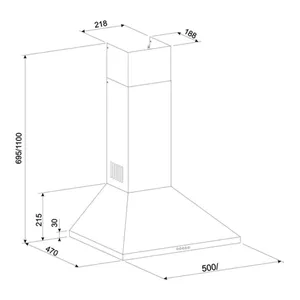 Bild von GURARI Wandhaube GCH C 147 IS 5+Umluftset - Effiziente Dunstabzugshaube für jede Küche