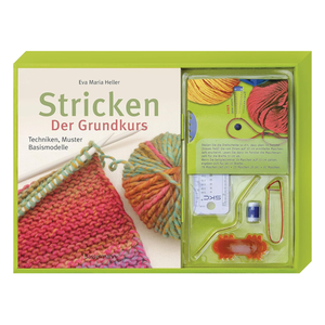 Bild von Stricken. Der Grundkurs: Techniken, Muster, Basismodelle. Set mit Strickhilfen