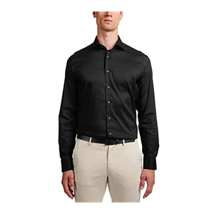 Bild von eterna langarm hemd slim fit performance shirt twill-stretch schwarz unifarben