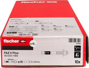 Bild von fischer Bolzenanker FAZ II Plus 12/10 gvz, Schwerlastanker mit hoher Tragfähigkeit, Ankerbolzen für Befestigungen schwerer Lasten und Stahlkonstruktionen, Seismik- & ETA-Zulassung