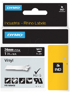 Bild von DYMO IND 1805432 - DYMO IND Band Vinyl | 24mm | weiß/schwarz