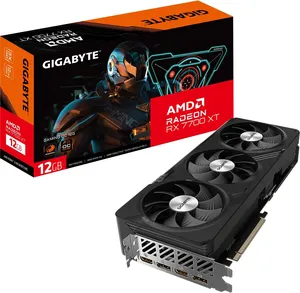 Bild von Gigabyte Radeon RX 7700 XT Gaming OC Grafikkarte mit 12 GB GDDR6 und Windforce Kühlsystem, Modell GV-R77XTGAMING OC-12GD