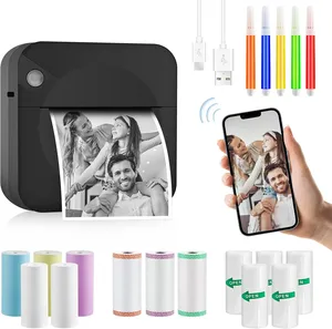 Bild von GuKKK Mini Fotodrucker mit 13 Rollen Druckerpapier und 5 Buntstiften