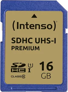 Bild von Intenso Premium 16GB SDHC UHS-I Class 10 Speicherkarte in Blau