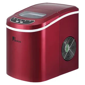 Bild von Juskys IcyCube Eiswürfelmaschine mit 12 kg Produktion pro Tag und 2,4 Liter Wassertank in Rot