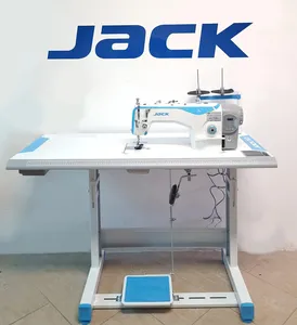 Bild von Konsew JACK A2 Industrienähmaschine mit automatischem Fadenabschneider in Weiß und Blau