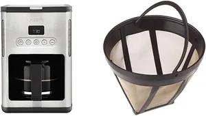 Bild von Krups KM442D Premium Filterkaffeemaschine für 10-15 Tassen mit 1000 Watt und programmierbarer Funktion, inklusive ScanPart Goldtonfilter Größe 4