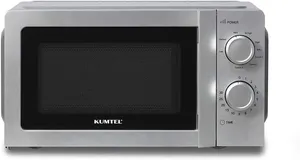 Bild von KUMTEL 2-in-1 Mikrowelle mit Grill und 20 Litern Volumen, 700 Watt, 8 Leistungsstufen und einem 24,5 cm Glasdrehteller in Silber