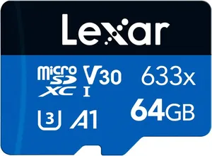 Bild von Lexar 633x 64GB Micro SD Karte UHS-I mit bis zu 100 MB/s Lesegeschwindigkeit, A1, C10, U3, V30