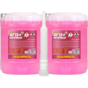 Bild von MANNOL 4012 Antifreeze AF12+ Longlife Frostschutz rot, 2 x 10 Liter, bis -40 Grad