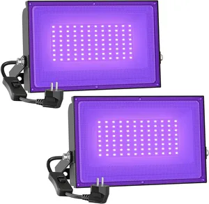 Bild von Onforu 100W LED UV Strahler Set mit 2 Lampen, wasserdicht und mit Schalter, ideal für Deko und Partys