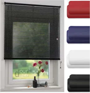 Bild von ourdeco Jalousie aus PVC in Schwarz, 100 x 160 cm, lichtdurchlässig bis blickdicht, einfache Montage an Wand oder Decke