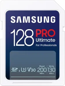 Bild von Samsung PRO Ultimate SD-Karte mit 128 GB, UHS-I U3, 200 MB/s Lesegeschwindigkeit und 130 MB/s Schreibgeschwindigkeit, geeignet für Kamera, PC, Drohne und Action-Cam