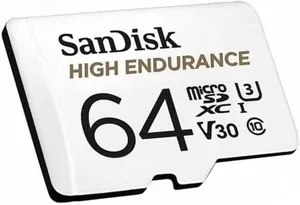 Bild von SanDisk High Endurance microSDXC Speicherkarte 64 GB mit Adapter für Dash-Cams und Überwachungskameras, 100 MB/s Lesegeschwindigkeit, V30 für Full-HD und 4K-Videos