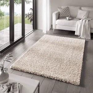 Bild von Taracarpet Venezia Shaggy Teppich in Creme mit Hochflor, 60x90 cm