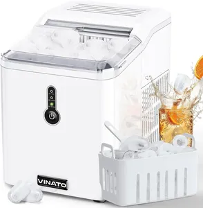 Bild von VINATO Eiswürfelmaschine mit einer Kapazität von 15 kg pro Tag und 9 Eiswürfeln in 6 Minuten, geräuscharm und in Weiß